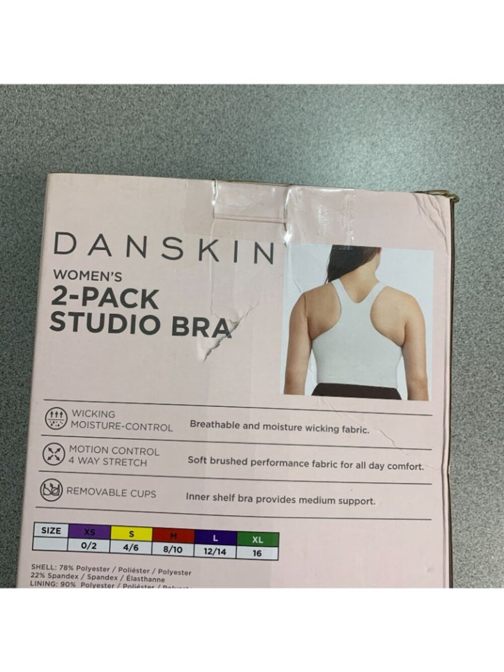 NWT Danskin Women's M Black & Beige 2-Pack Studio Bra Racerback High Neck - Picture 8 of 11